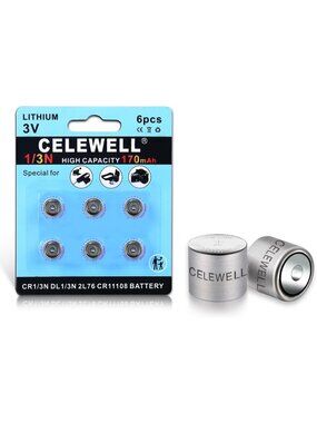 6 Pack 3V Lithium Batteries DL1/3N CR1/3N 170mAh Long-Lasting Power, 7-Year